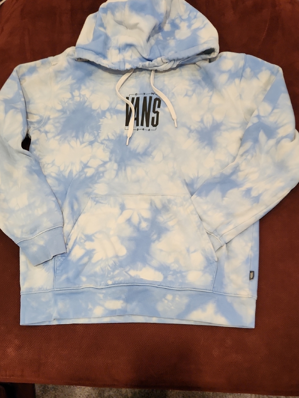 Vans Blue & White Tie-Dye  Hoodie Mens Small